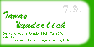 tamas wunderlich business card